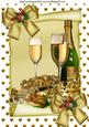Champagne for Two! with Gold Rose, on a Scroll A4