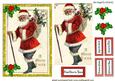 Lovely Vintage Santa with Holly Card, & Topper