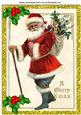Lovely Vintage Santa with Holly A4