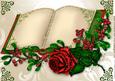 Beautiful Red Rose with Holly & Berries on a Pretty Book A4
