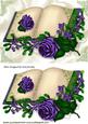 Beautiful Purple Rose, with Holly and Berries on a Book