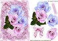Pretty Lilac/pink Flowers, with Satin Bow in Ornte Frame
