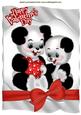 Cute Pair of Love Pandas with Heart & Bow A4