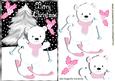 Cute Polar Bear on Skis, in the Snow