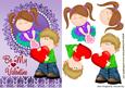 Be My Valentine! Cute Couple with Hearts