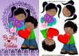 Be My Valentine! Cute Ethnic Couple with Hearts