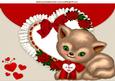 I Love You Kitty with Frill Heart and Bow A4