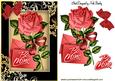 Be Mine! Pretty Red Rose with Letter and Bow in Ornate Frame