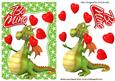 Cute Dragon with Lots of Hearts, Be Mine!