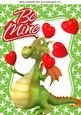 Cute Dragon with Lots of Hearts, Be Mine! A4