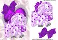 Purple Elephant on Frill Heart with Bow
