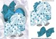 Turq Elephant on Frill Heart with Bow