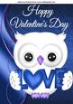 Cute Love Owl in Blue, with Heart A4