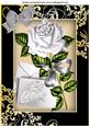 Be Mine, Pretty Silver Rose with Letter and Bow A4