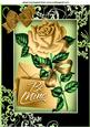 Be Mine, Pretty Gold Rose with Letter and Bow A4