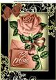 Be Mine Pretty Rosey Pink Rose with Letter A4