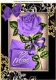 Be Mine, Pretty Purple Rose with Letter and Bow A4