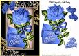 Be Mine! Pretty Blue Rose with Letter in Ornate Frame