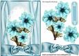 Turq Flowers on Lace with Big Bow