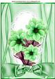 Green Flowers on Lace with Big Bow, A4