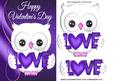 Cute Love Owl in Purple, with Heart
