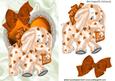 Orange Ele on Frilly Heart and Bow