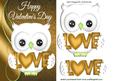 Cute Love Owl in Gold, with Heart