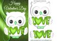 Cute Love Owl in Lime Green, with Heart