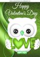 Cute Love Owl in Lime Green, with Heart A4