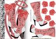 Steampunk & Black Lace with Vintage Boots with Roses