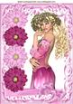 Pretty Vintage Flower Girl in Ornate Frame with Bow A4