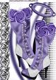 Purple Vintage Boots with Black Lace and Purple Roses A4