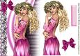 Flower Lady with Flowers, Black Lace and Bow
