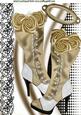 Vintage Gold Boots with Black Lace and Gold Roses A4