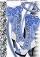 Vintage Powder Blue Boots with Black Lace & Blue Roses A4