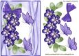 Pretty Purple Flowers and Butterflies on Lace
