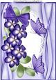 Pretty Purple Flowers and Butterflies on Lace A4