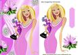 Pink Glam Lady with Pooch with Diamonds and Flower