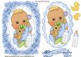 Baby Boy with His Bottle on Card, Lace & Topper