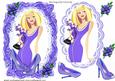 Pretty in Purple with Her Sparkle Shoes,on Lace with Topper