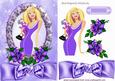 Pretty in Purple in Frame of Roses with Bow