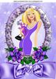 Pretty in Purple in Frame of Roses with Bow A4