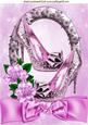 Pretty Pink Sparkle Shoes in Rose Frame with Bow A4