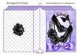 Black Sequin Shoes with Flower in Purple Rose Frame Book