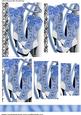 Pretty Blue Steampunk Boots with Black Lace Pyramids