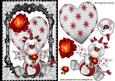 Cute Valentine Dragon with Roses in Black Lace Frame