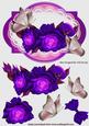 Purple Roses on Lace with Butterflies