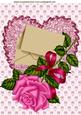 Pink Glitter Heart, with Pink Rose and Letter A4