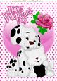 Happy Valentines Day My Little Kitty with Pink Rose A4