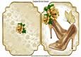Pretty Gold Sparkle Shoes, and Gold Roses Quick Card